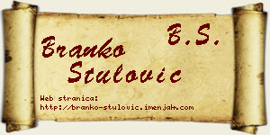 Branko Štulović vizit kartica